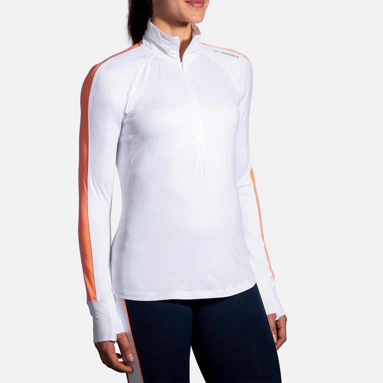 Brooks Dash Half Zip Women's Running Jackets - White (42036-LFXI)